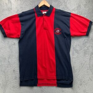 Vintage 1997 Houston Rockets Polo Shirt Iron Knights Red Navy Blue Mens Large